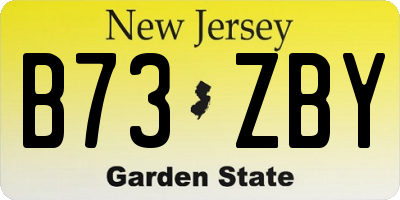 NJ license plate B73ZBY