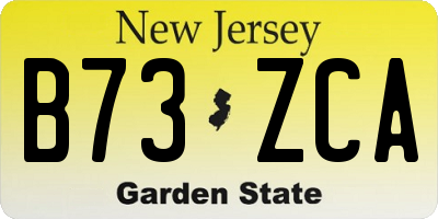 NJ license plate B73ZCA
