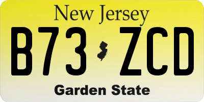 NJ license plate B73ZCD
