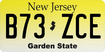 NJ license plate B73ZCE