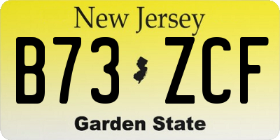 NJ license plate B73ZCF
