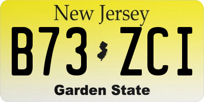 NJ license plate B73ZCI
