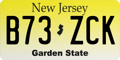 NJ license plate B73ZCK