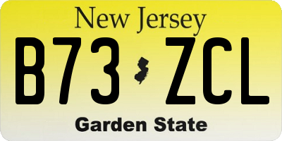 NJ license plate B73ZCL