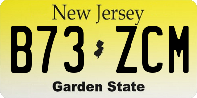 NJ license plate B73ZCM