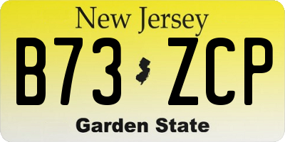 NJ license plate B73ZCP