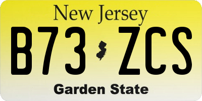 NJ license plate B73ZCS