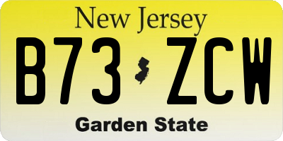 NJ license plate B73ZCW