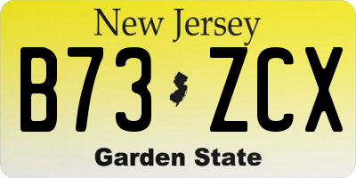 NJ license plate B73ZCX
