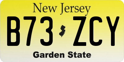 NJ license plate B73ZCY