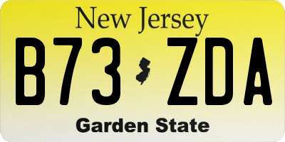 NJ license plate B73ZDA