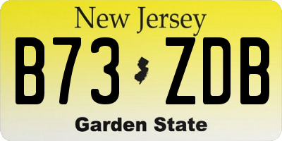 NJ license plate B73ZDB