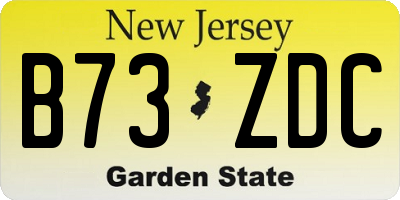 NJ license plate B73ZDC