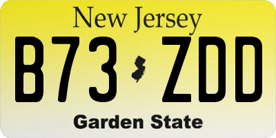 NJ license plate B73ZDD
