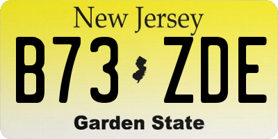 NJ license plate B73ZDE