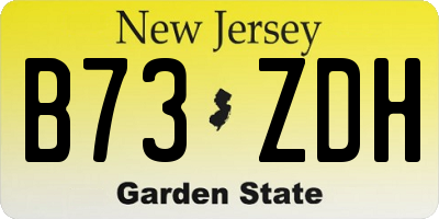 NJ license plate B73ZDH