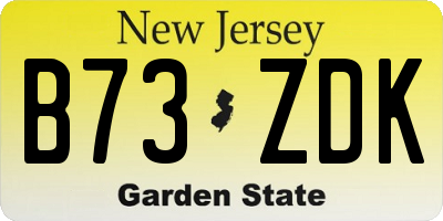 NJ license plate B73ZDK