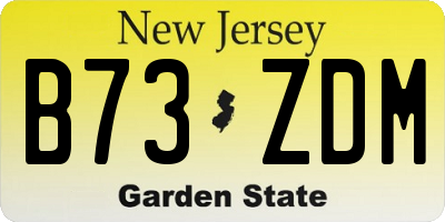 NJ license plate B73ZDM