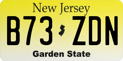 NJ license plate B73ZDN