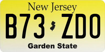NJ license plate B73ZDO