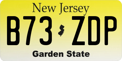 NJ license plate B73ZDP