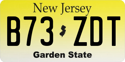 NJ license plate B73ZDT
