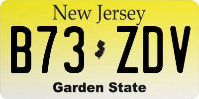 NJ license plate B73ZDV