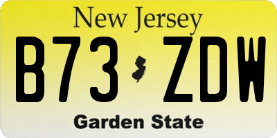 NJ license plate B73ZDW