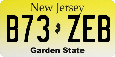 NJ license plate B73ZEB