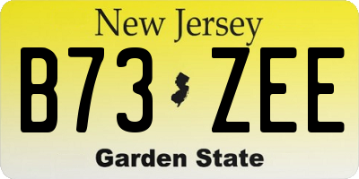 NJ license plate B73ZEE