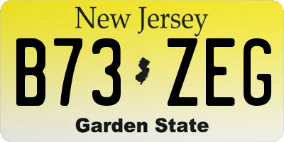 NJ license plate B73ZEG