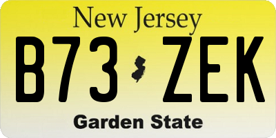 NJ license plate B73ZEK