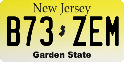 NJ license plate B73ZEM