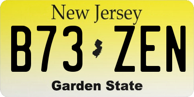 NJ license plate B73ZEN