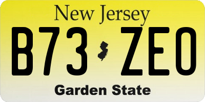 NJ license plate B73ZEO