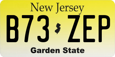 NJ license plate B73ZEP