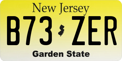 NJ license plate B73ZER