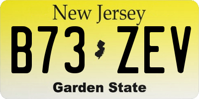NJ license plate B73ZEV