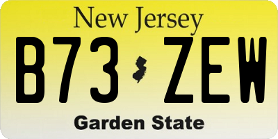 NJ license plate B73ZEW