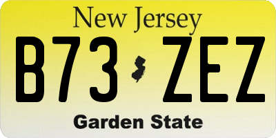 NJ license plate B73ZEZ