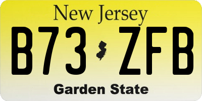 NJ license plate B73ZFB