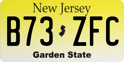 NJ license plate B73ZFC
