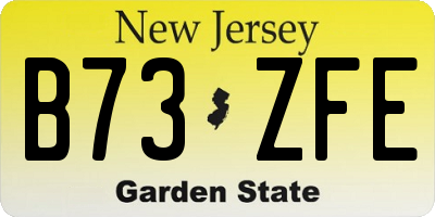 NJ license plate B73ZFE