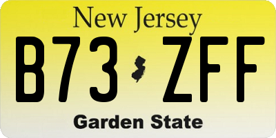 NJ license plate B73ZFF