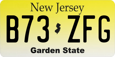 NJ license plate B73ZFG