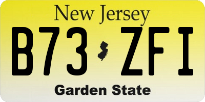 NJ license plate B73ZFI