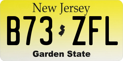 NJ license plate B73ZFL