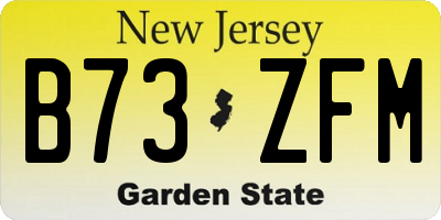 NJ license plate B73ZFM