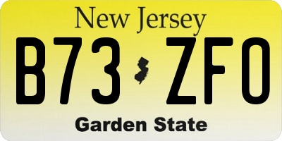 NJ license plate B73ZFO