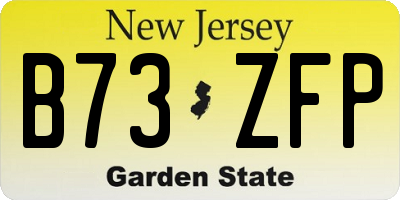 NJ license plate B73ZFP